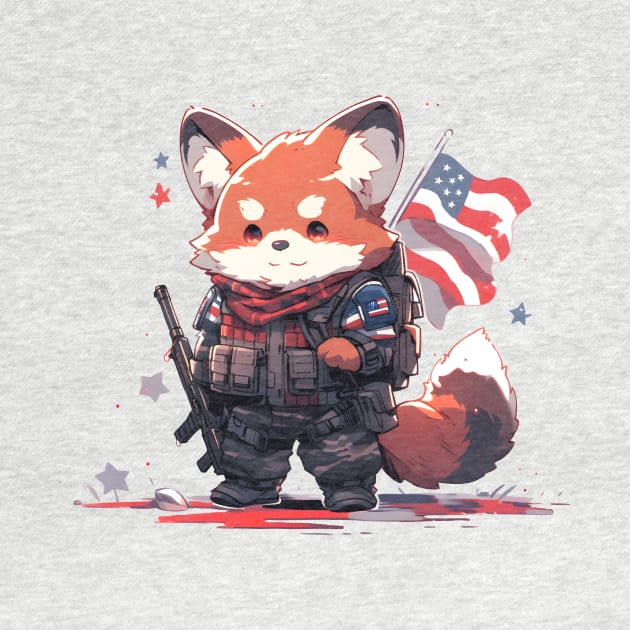 Patriotic Red Panda! by The Digital Den
